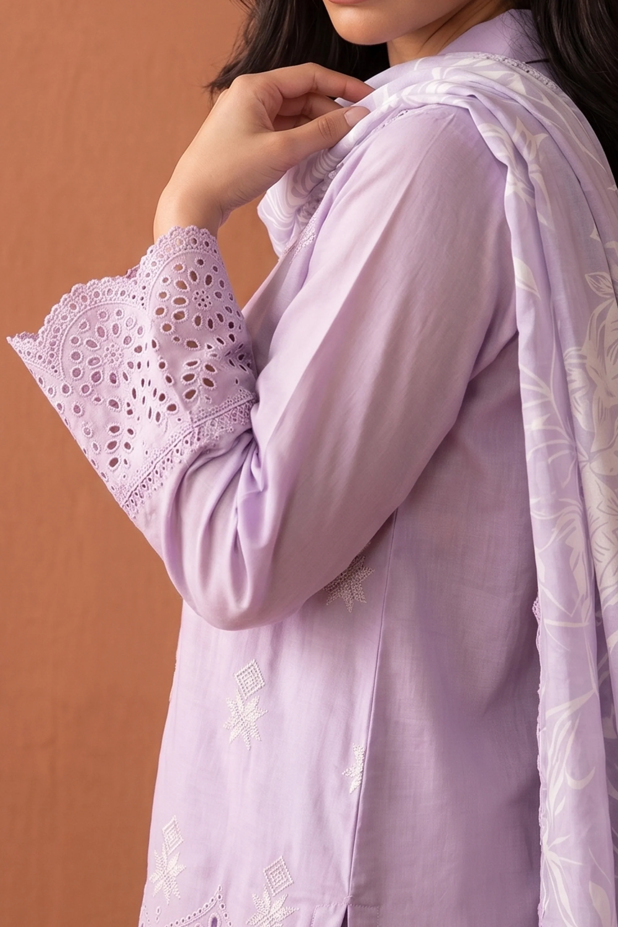 Amethyst Lilac - Luxury Lawn Suit - Image 4