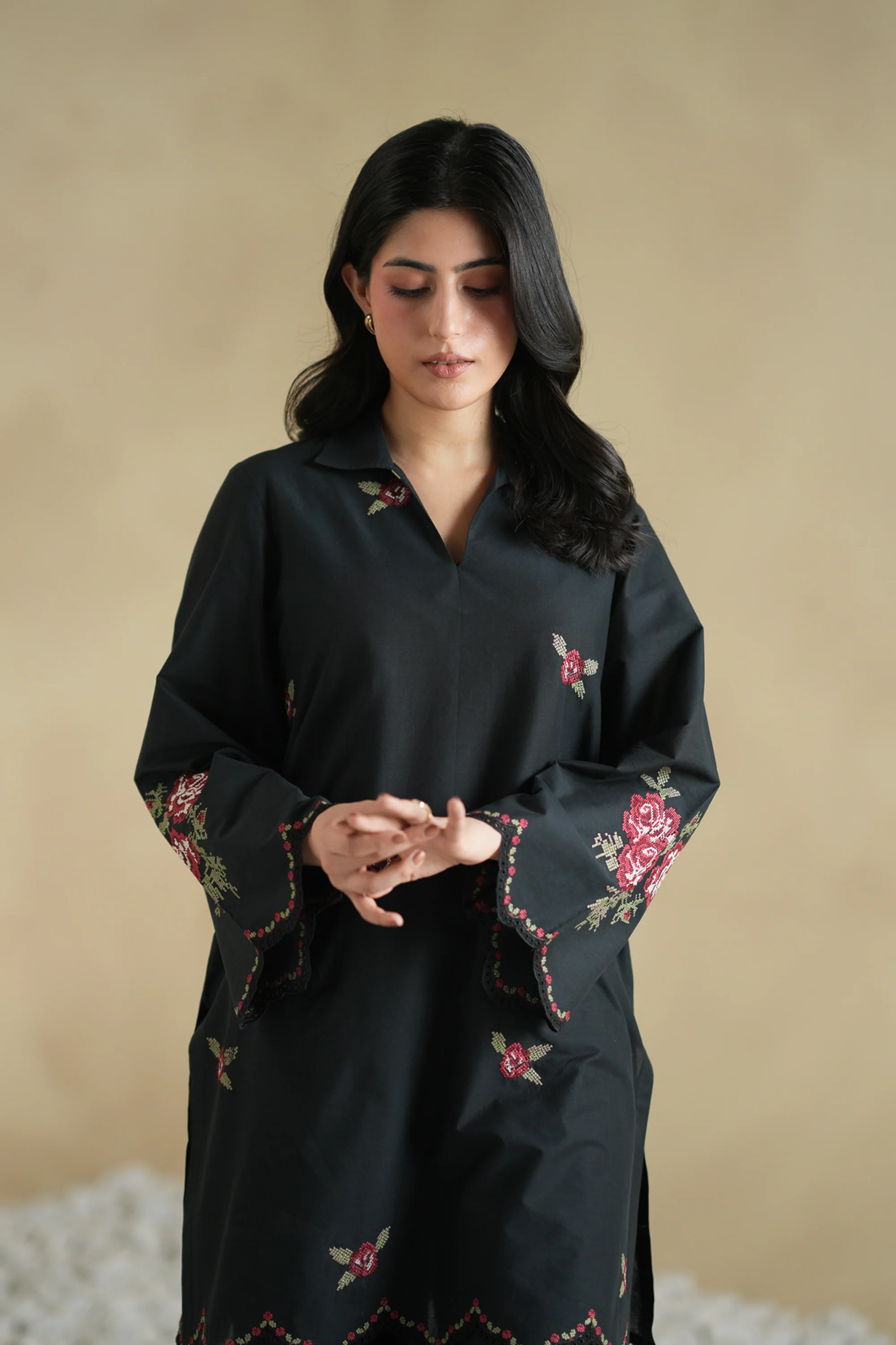 Black Edit Embroidered Co-ord Set