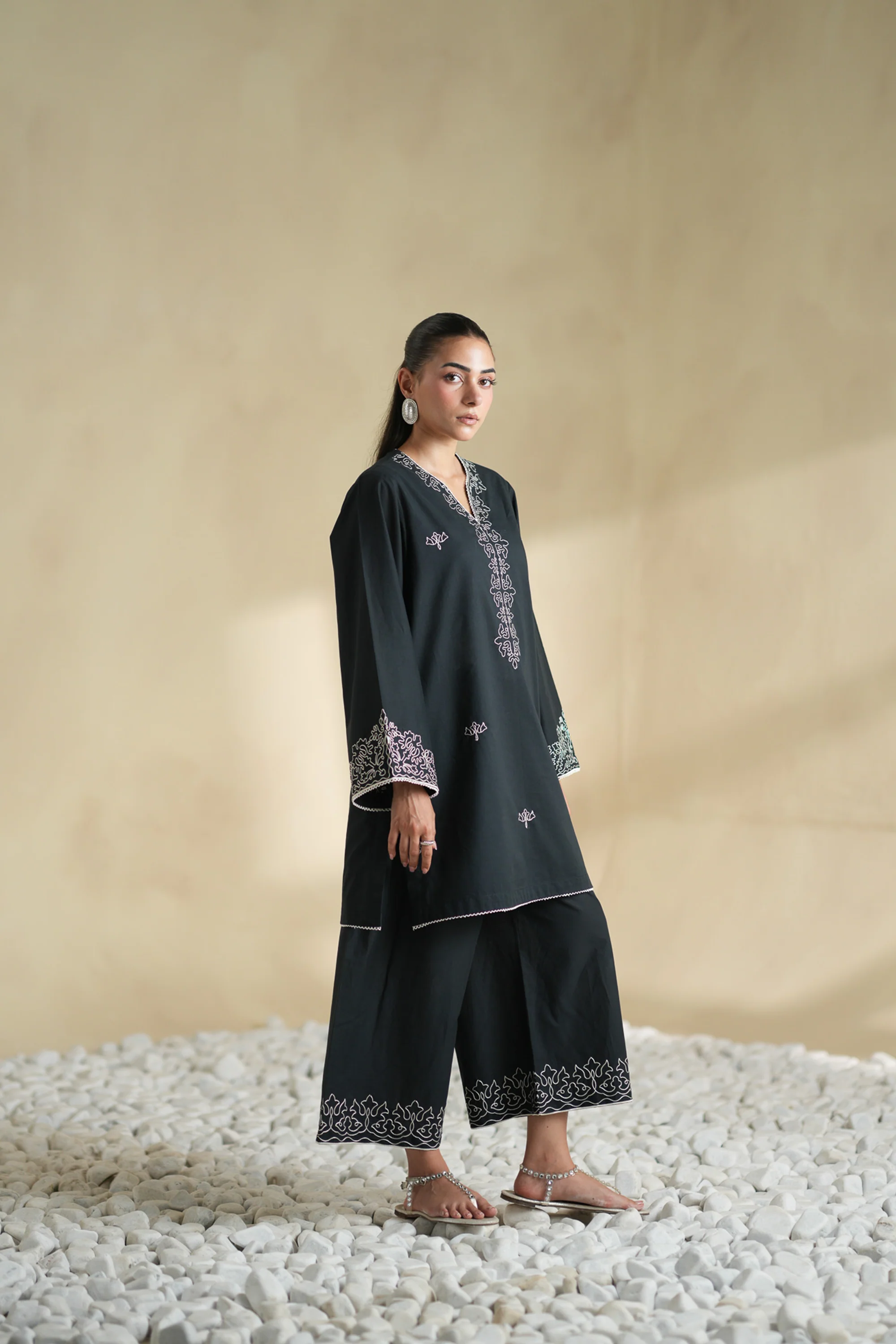 Chalk Trace Embroidered Co-ord Set - Image 3