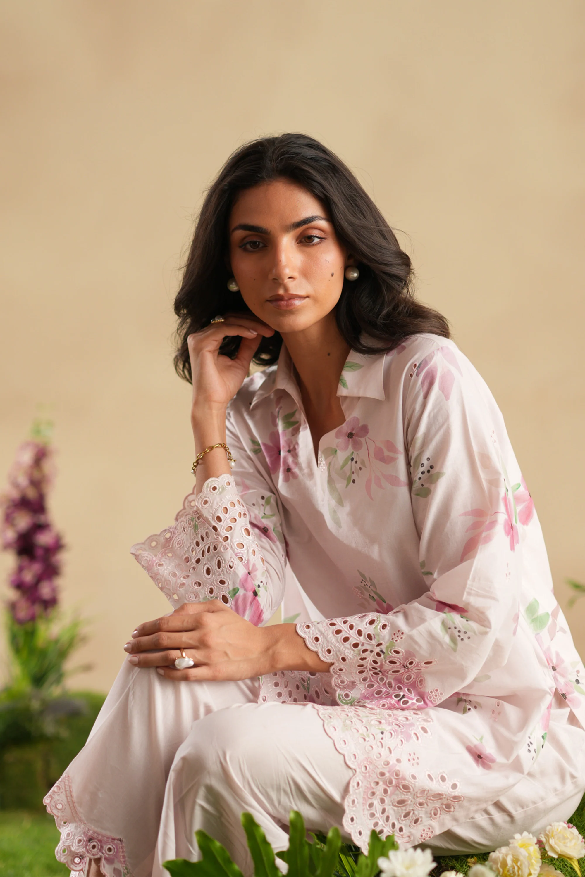 Crimson Garden Embroidered Co-ord Set - Image 3