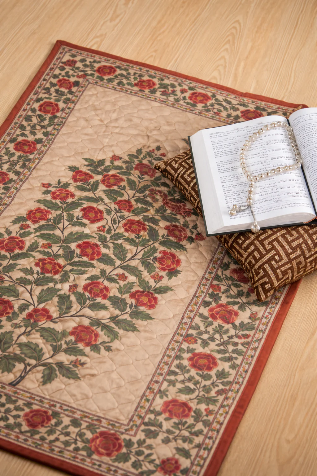 Crimson Quilted Travel Prayer Mat - Image 3