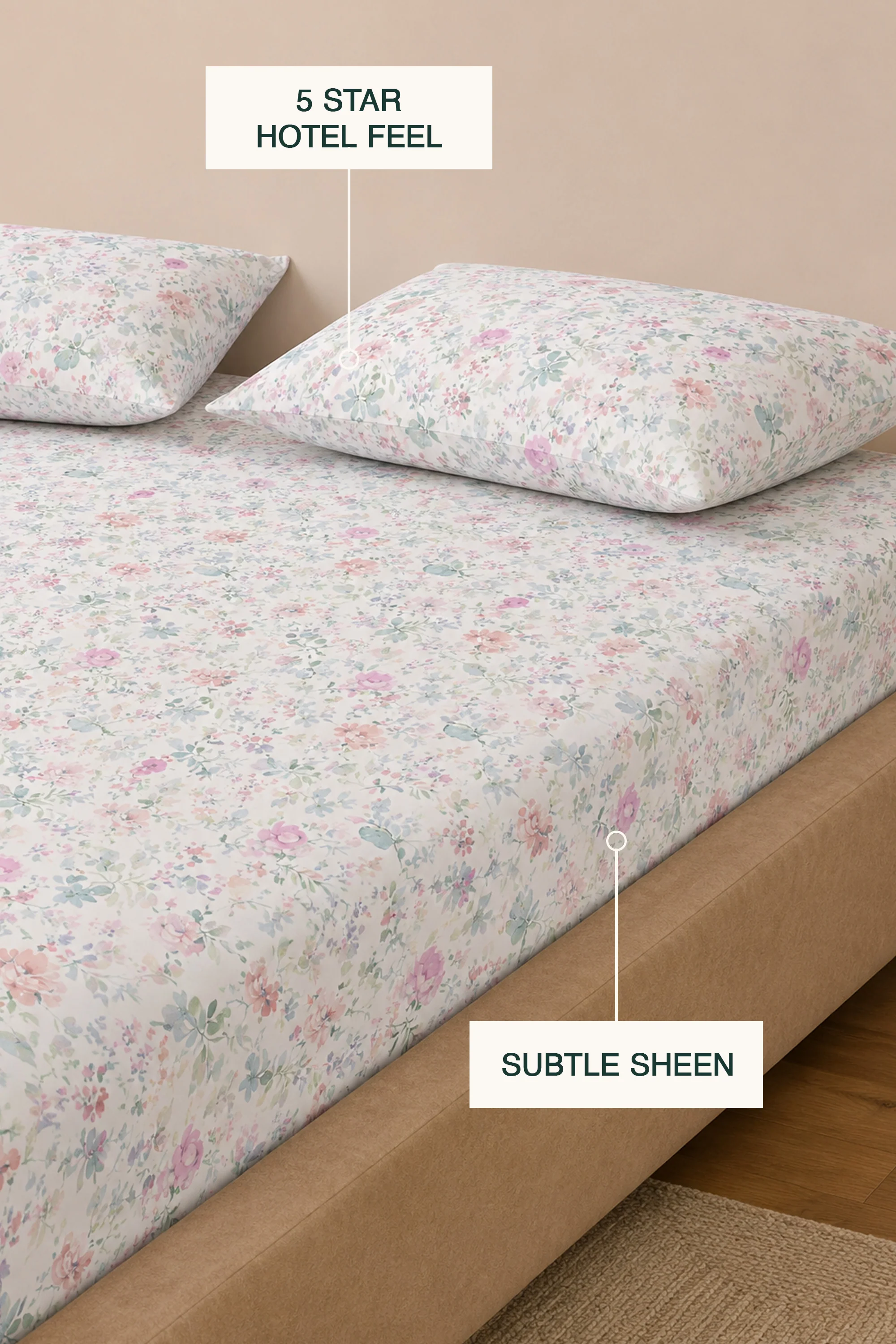 Dainty Vellum Sateen Bed Sheet Set - Image 6