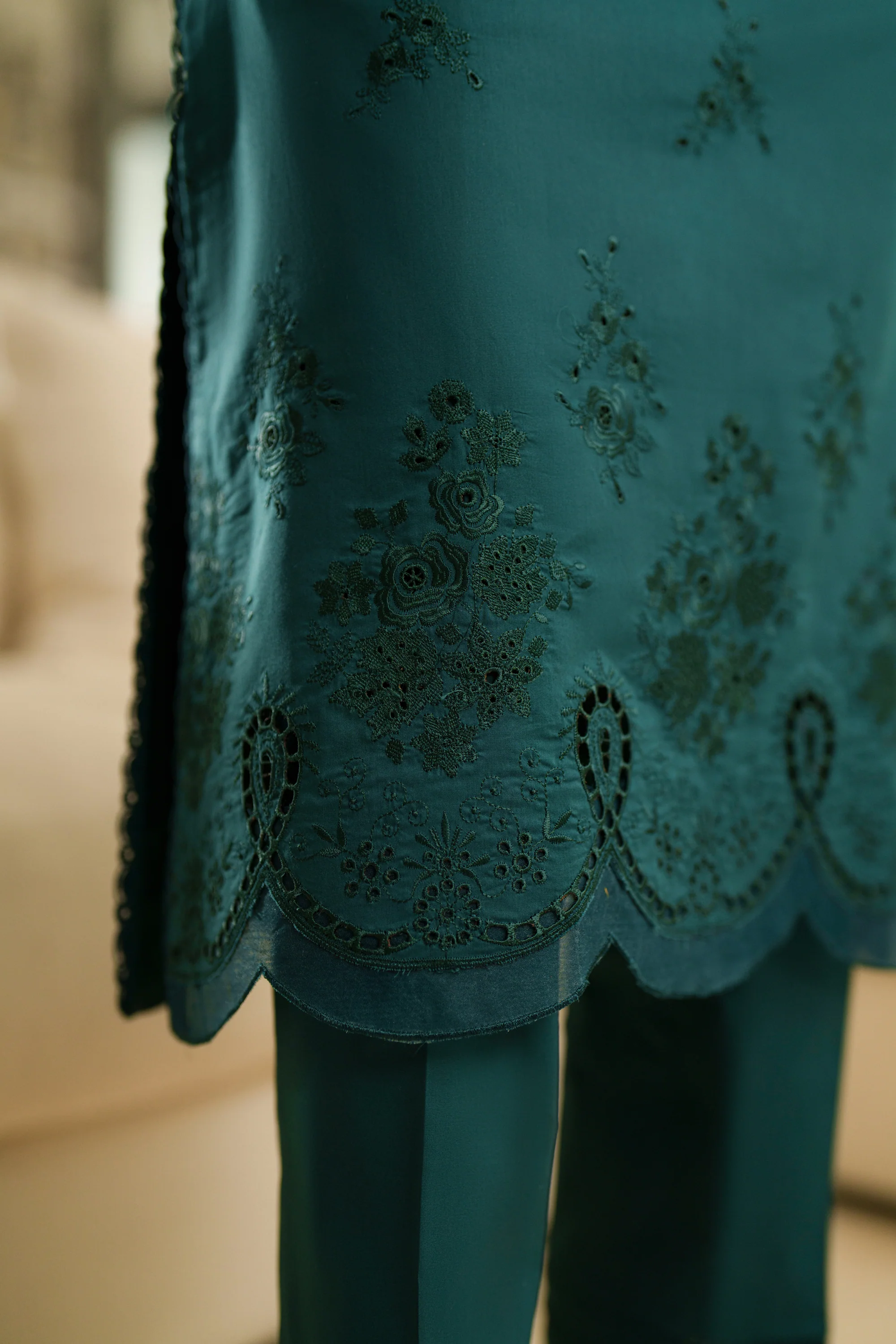 Deep Emerald - Unstitch Luxury Lawn Suit - Image 5
