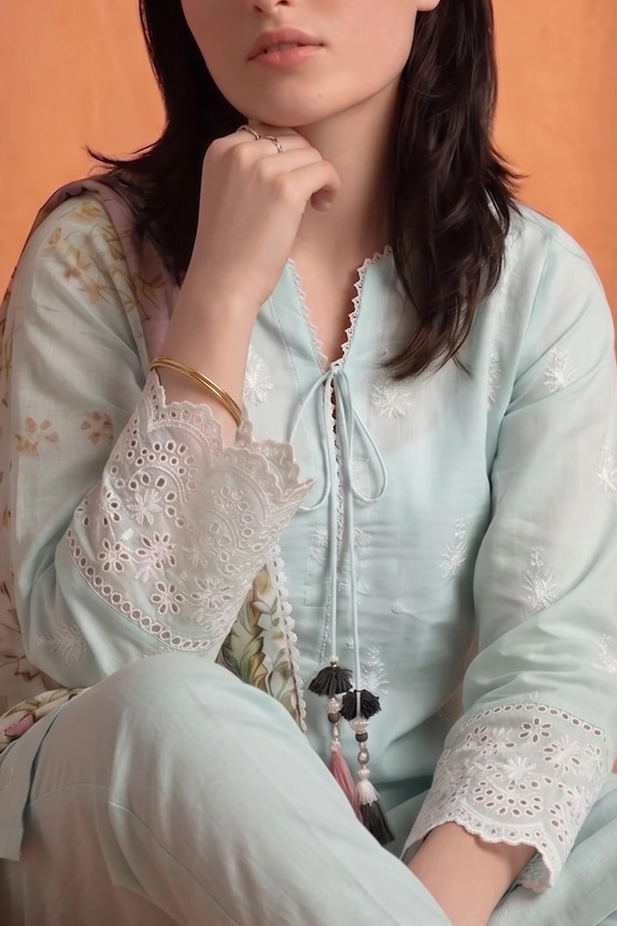 Ethereal Mint - Luxury Lawn Suit - Image 3