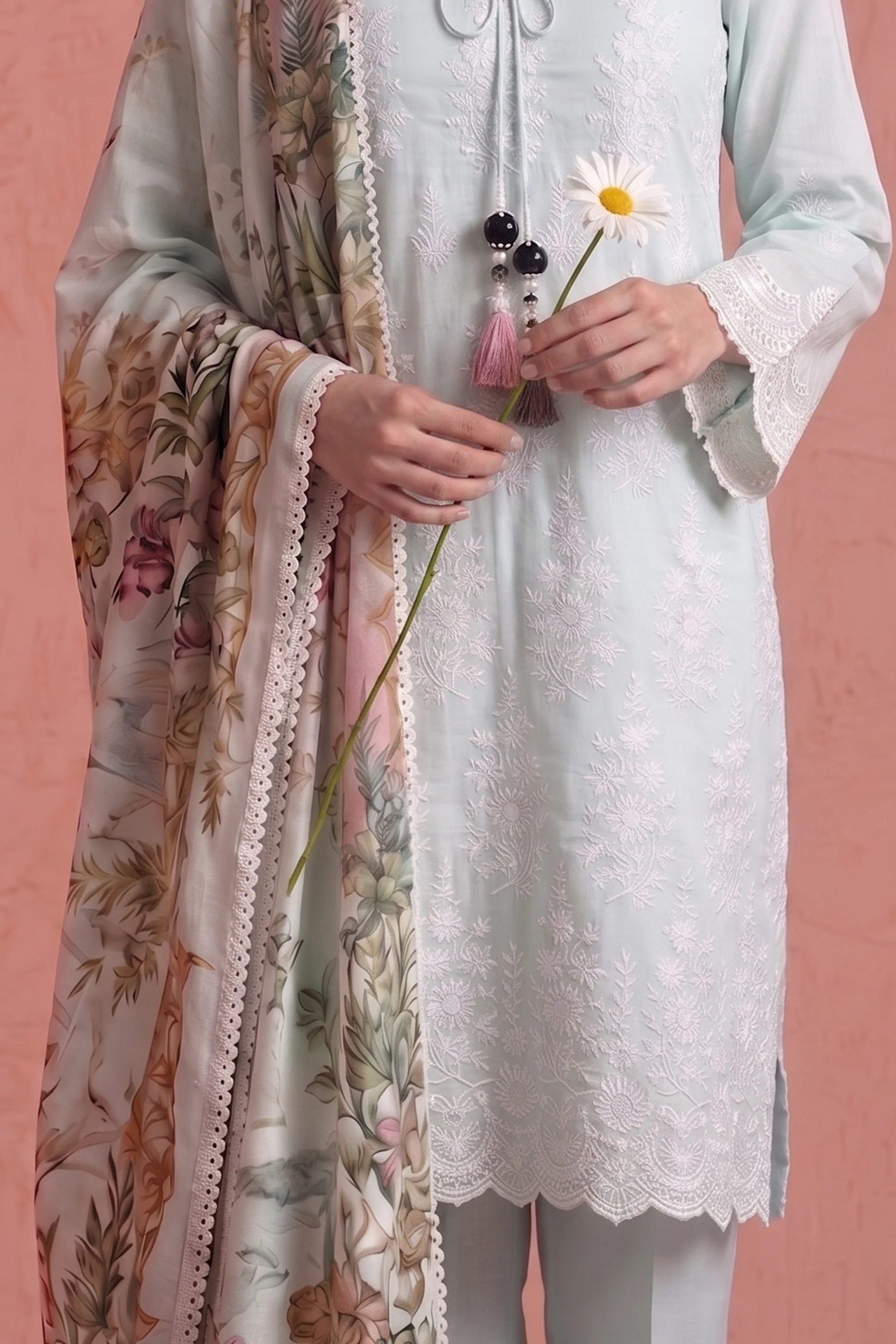 Ethereal Mint - Luxury Lawn Suit - Image 4