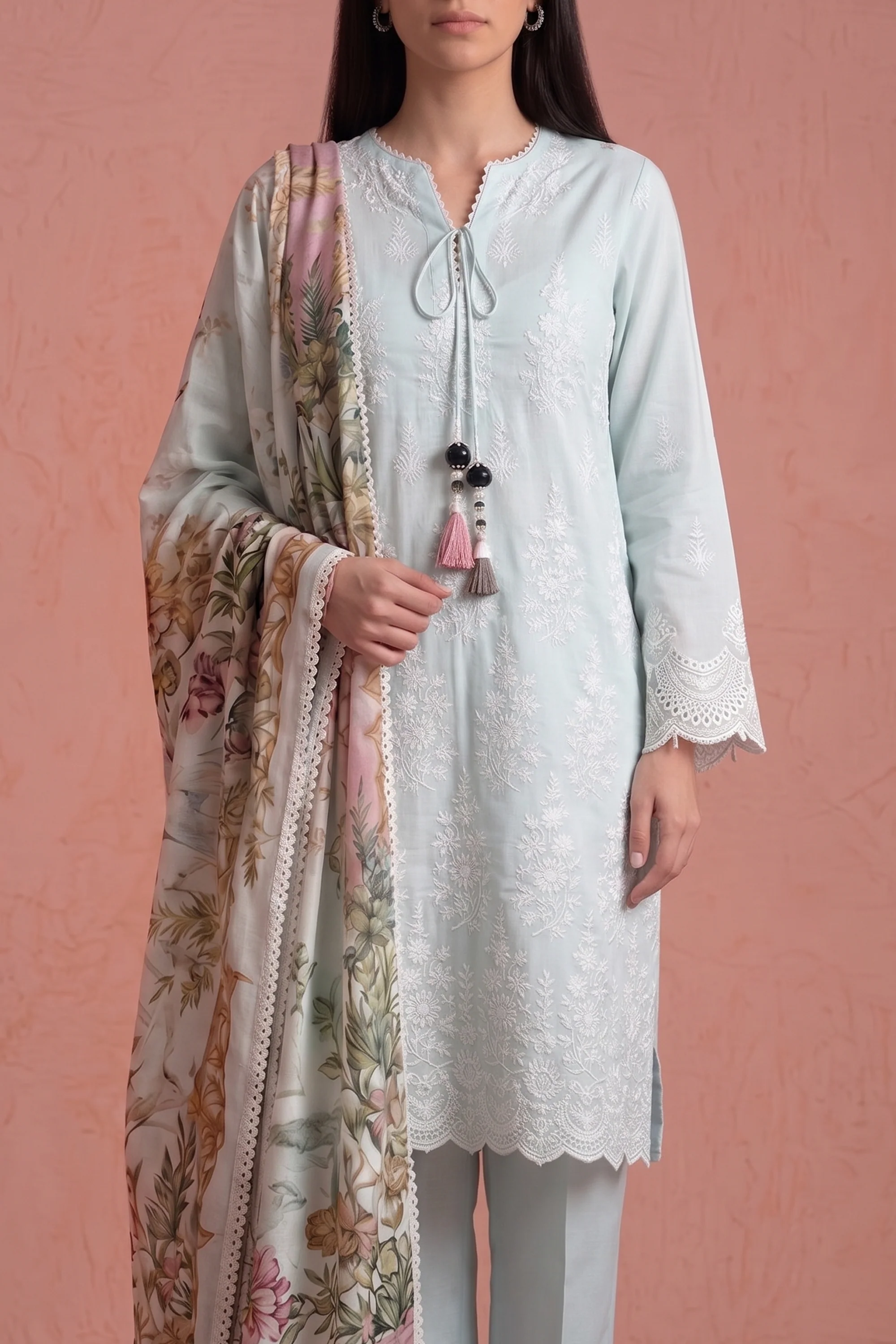 Ethereal Mint - Luxury Lawn Suit - Image 5