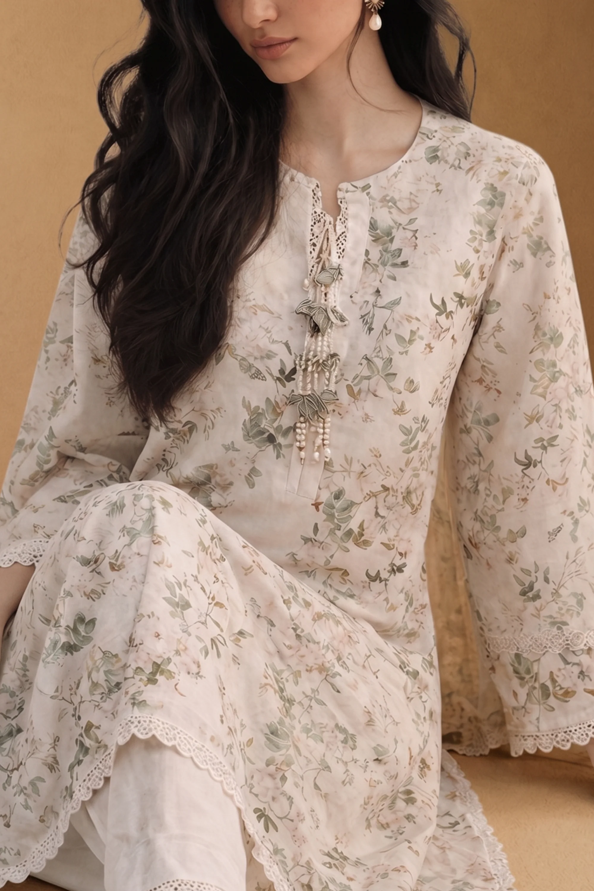 Feuille - Printed Lawn Suit - Image 5