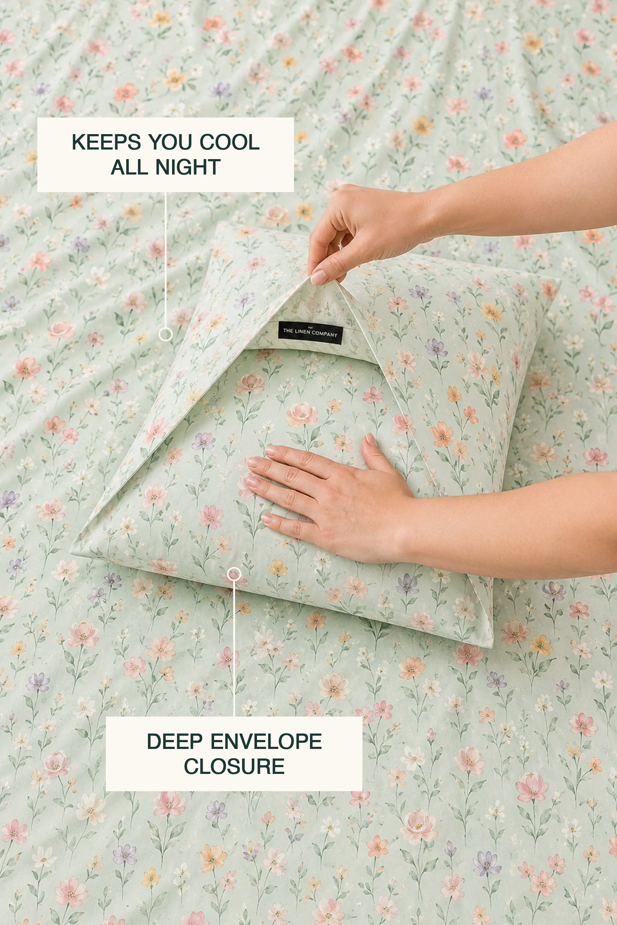 Floral Cipher Percale Bed Sheet Set - Image 4