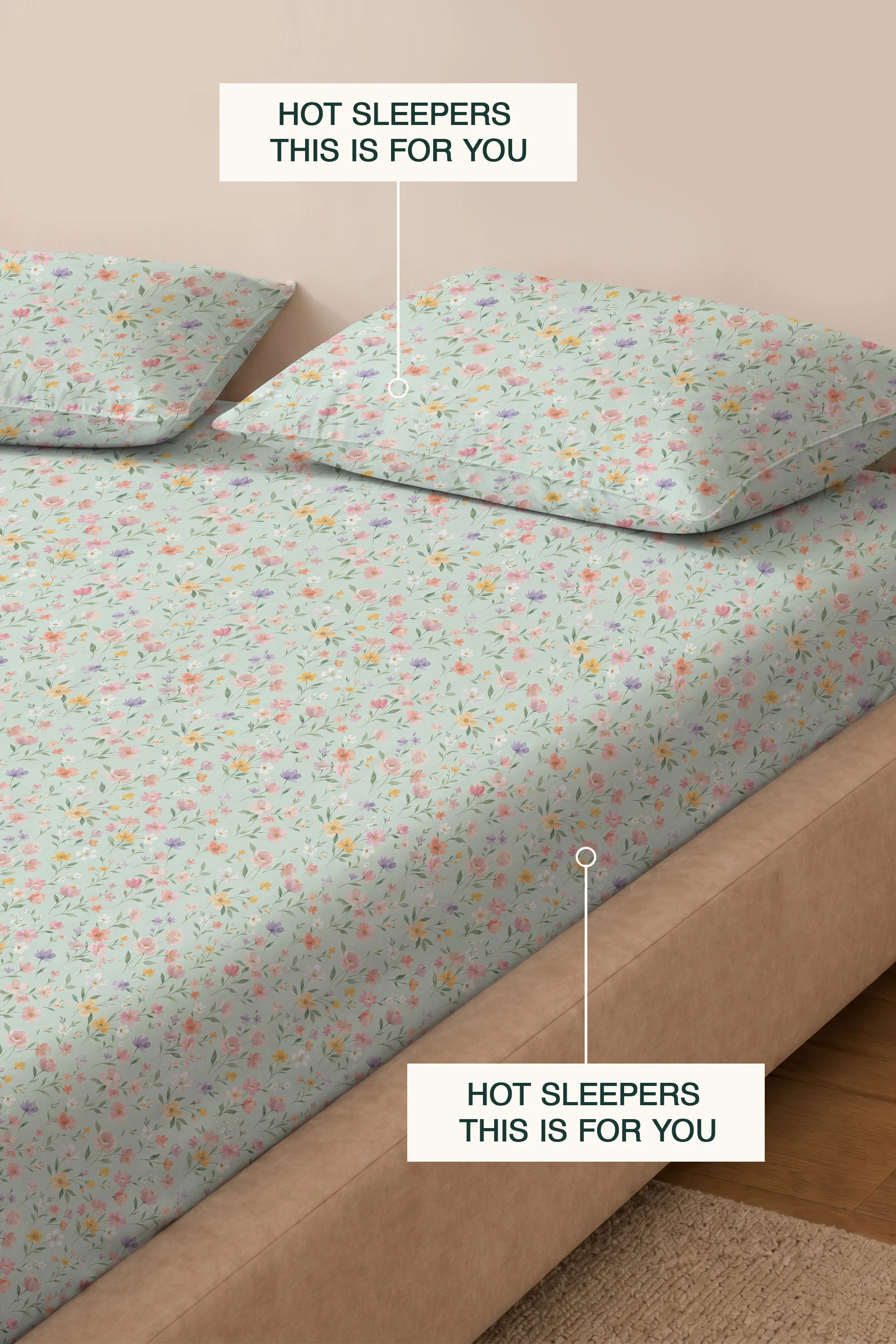 Floral Cipher Percale Bed Sheet Set - Image 7