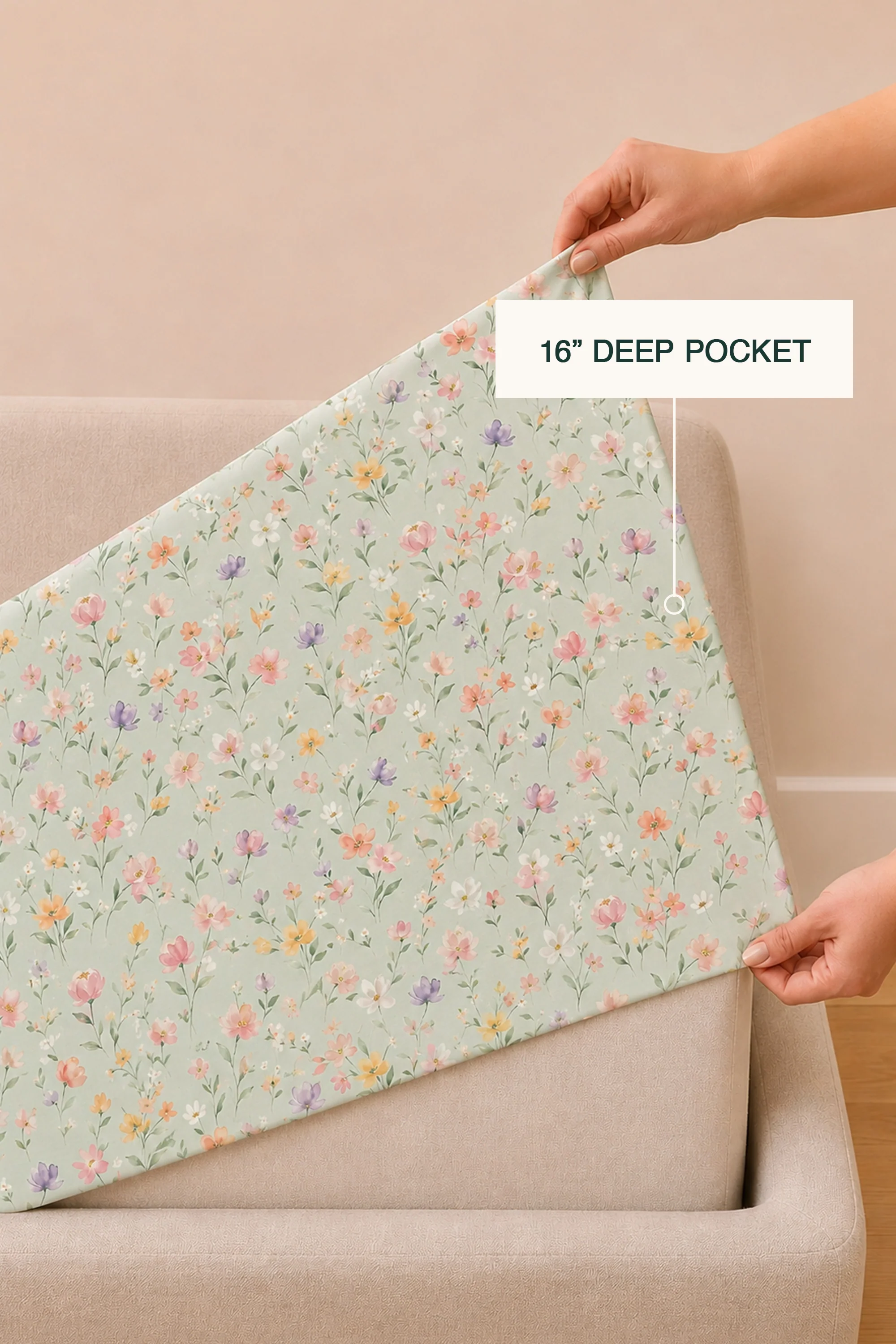 Floral Cipher Percale Bed Sheet Set - Image 8