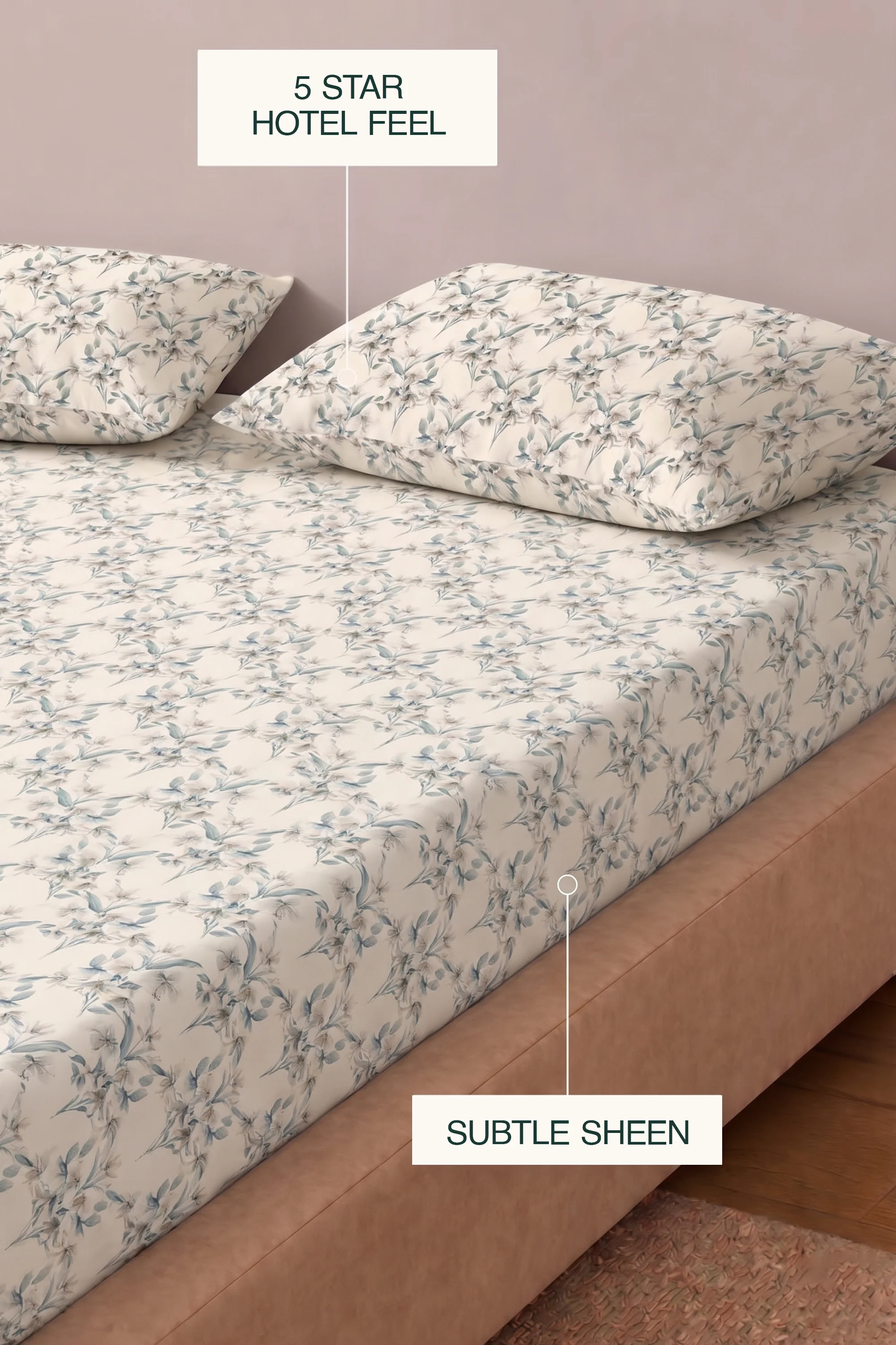 Foraged Flora Sateen Bed Sheet Set - Image 6