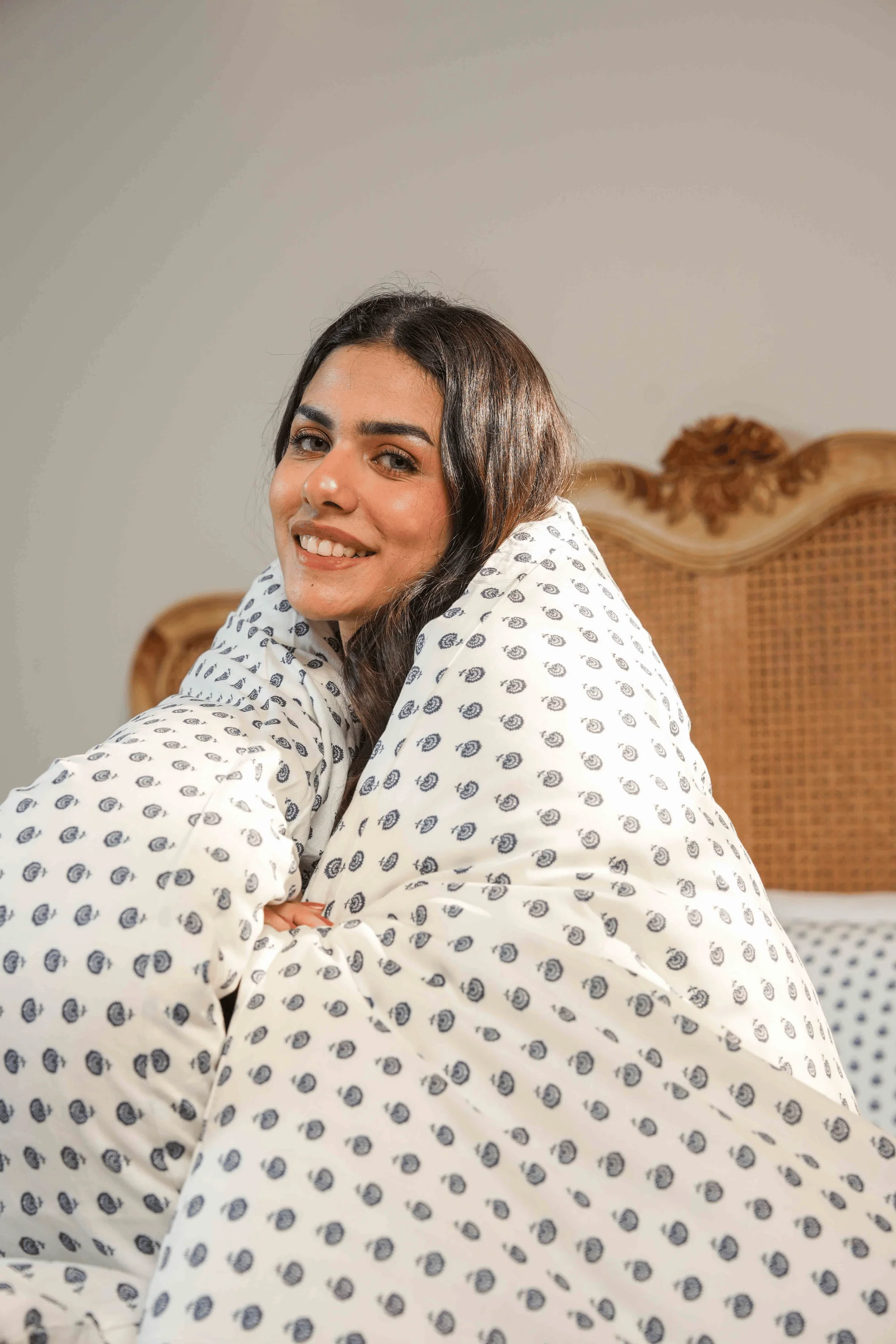Indigo Medallion Percale Duvet Cover Set - Image 4