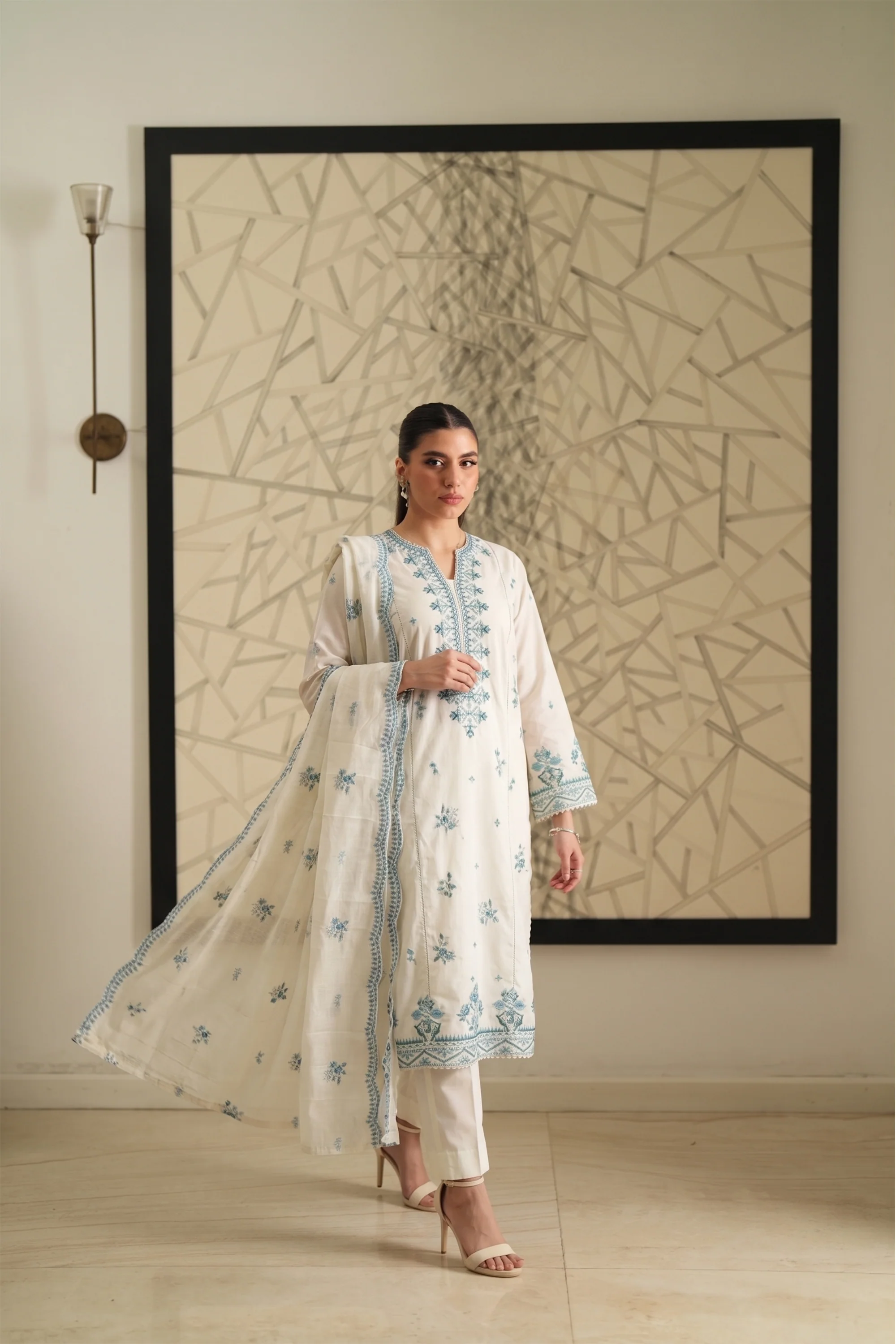 Ivory Suzani - Luxury Lawn Suit - Image 3