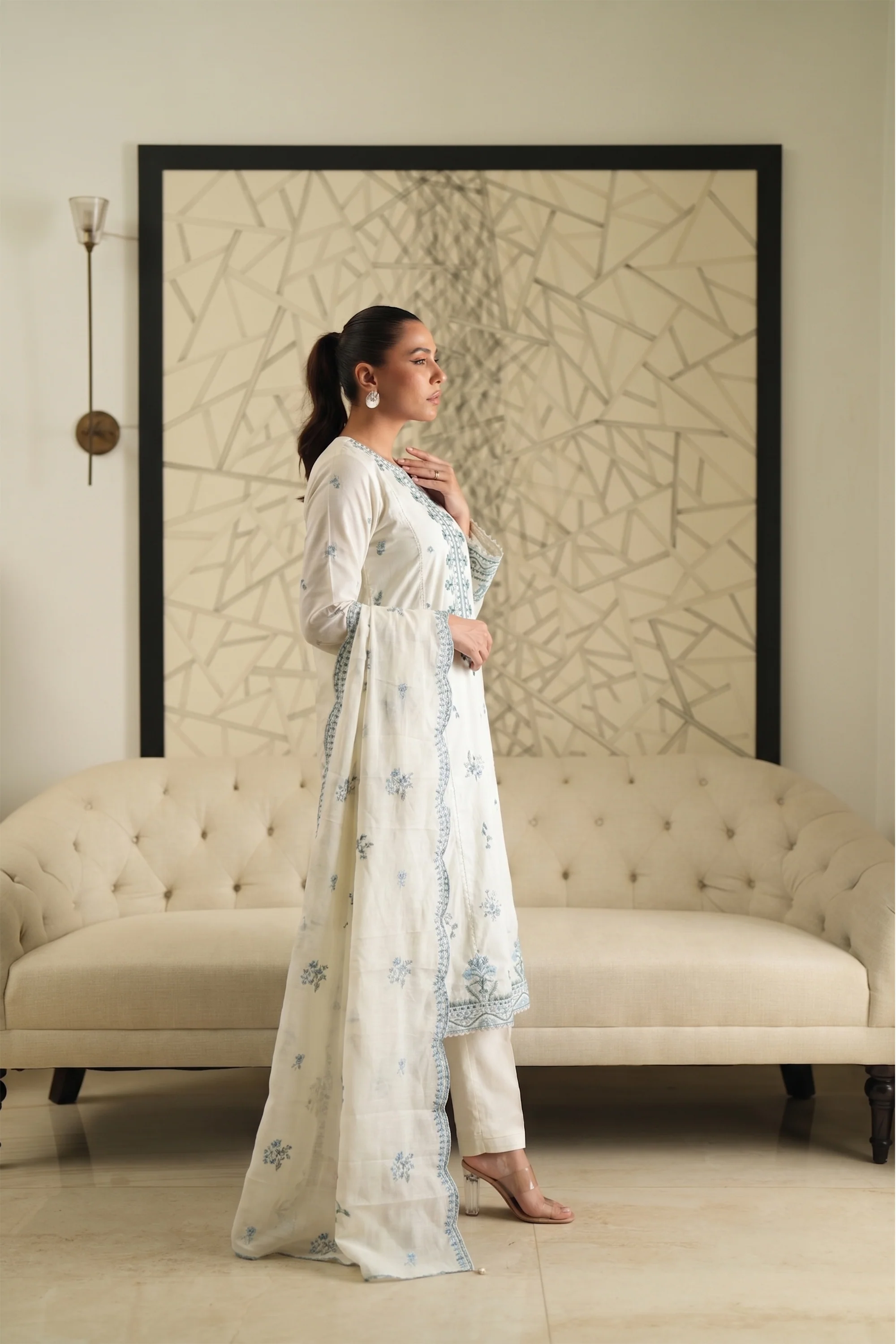 Ivory Suzani - Luxury Lawn Suit - Image 4