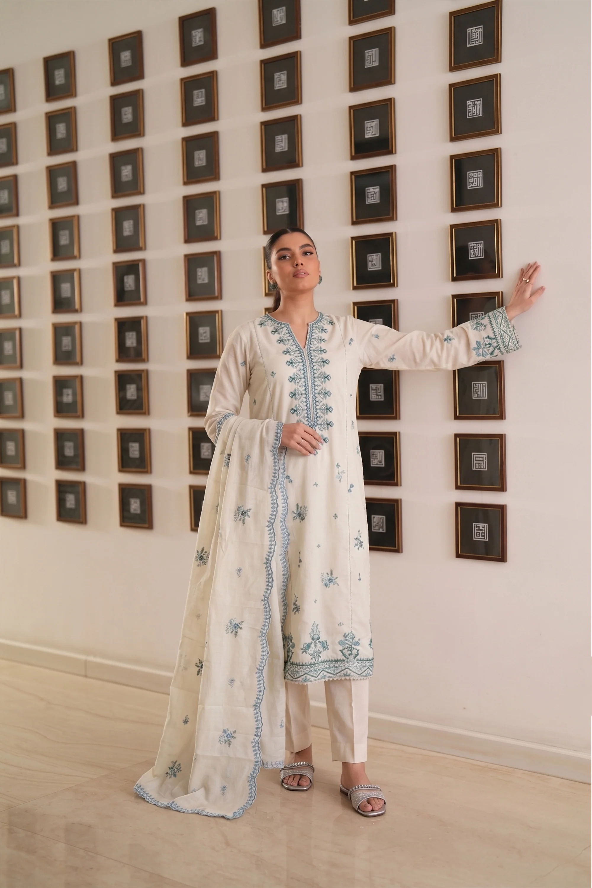 Ivory Suzani - Luxury Lawn Suit - Image 5