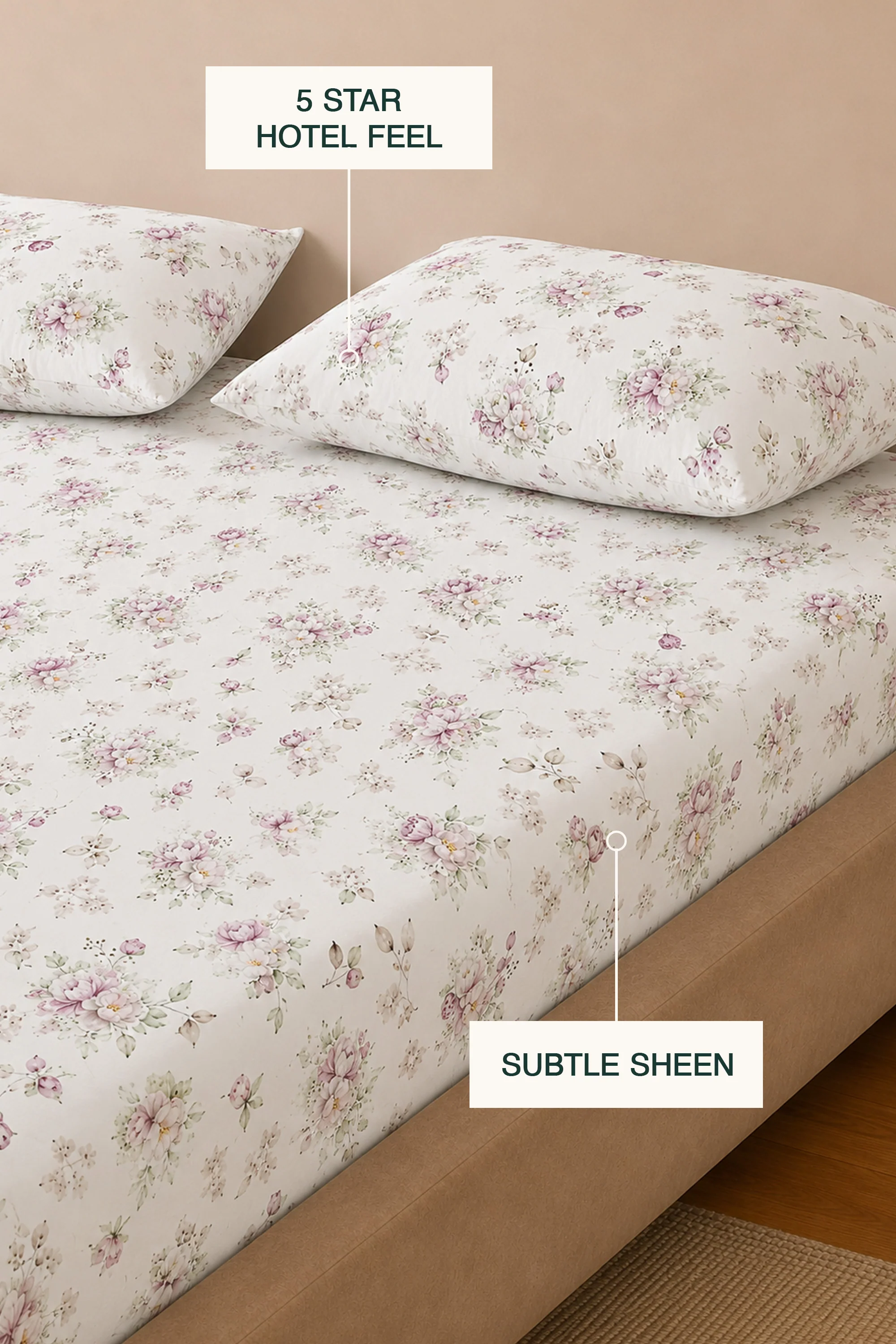 Moonlit Magnolia Sateen Bed Sheet Set - Image 6