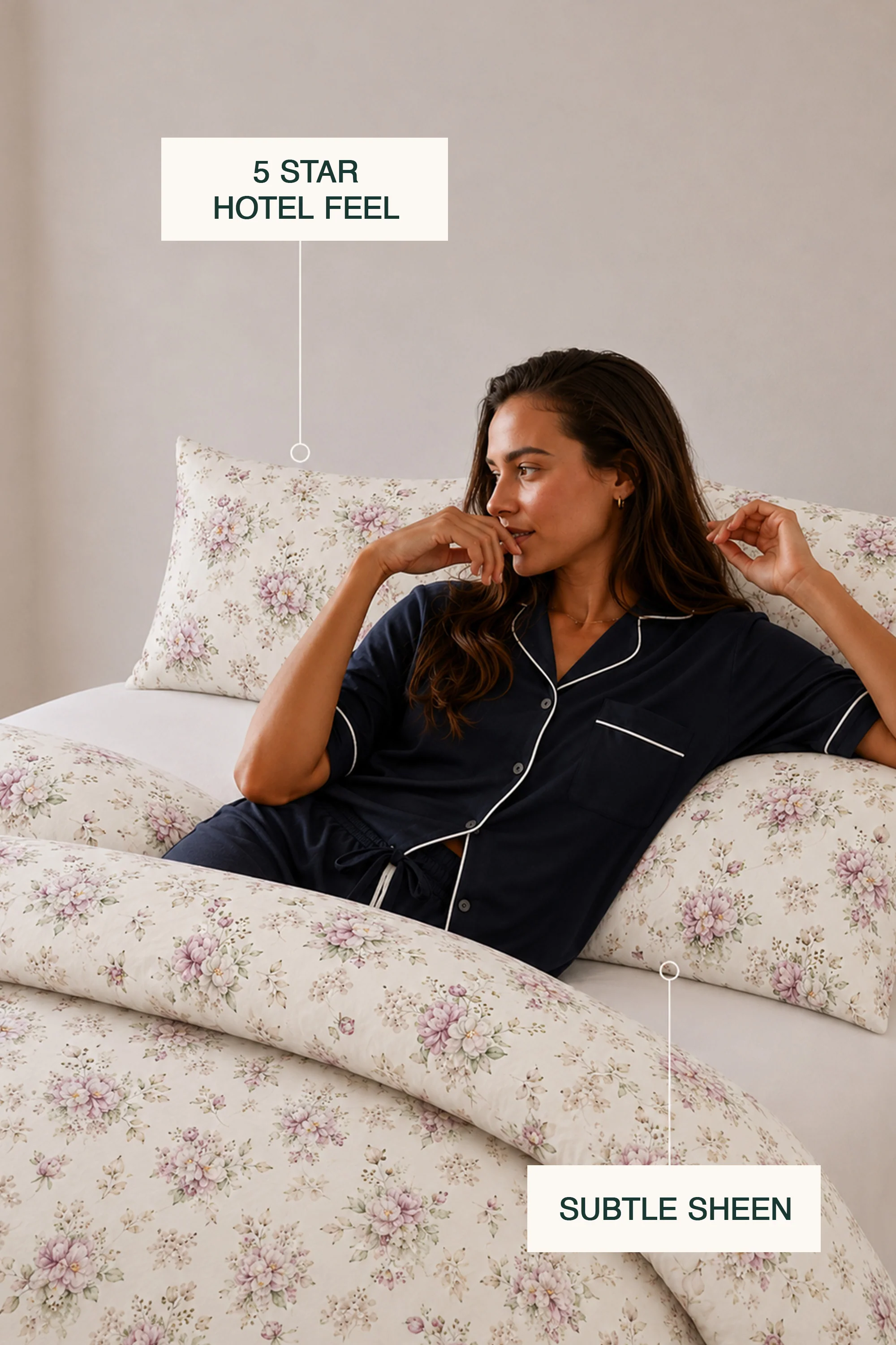 Moonlit Magnolia Sateen Duvet cover Set - Image 3