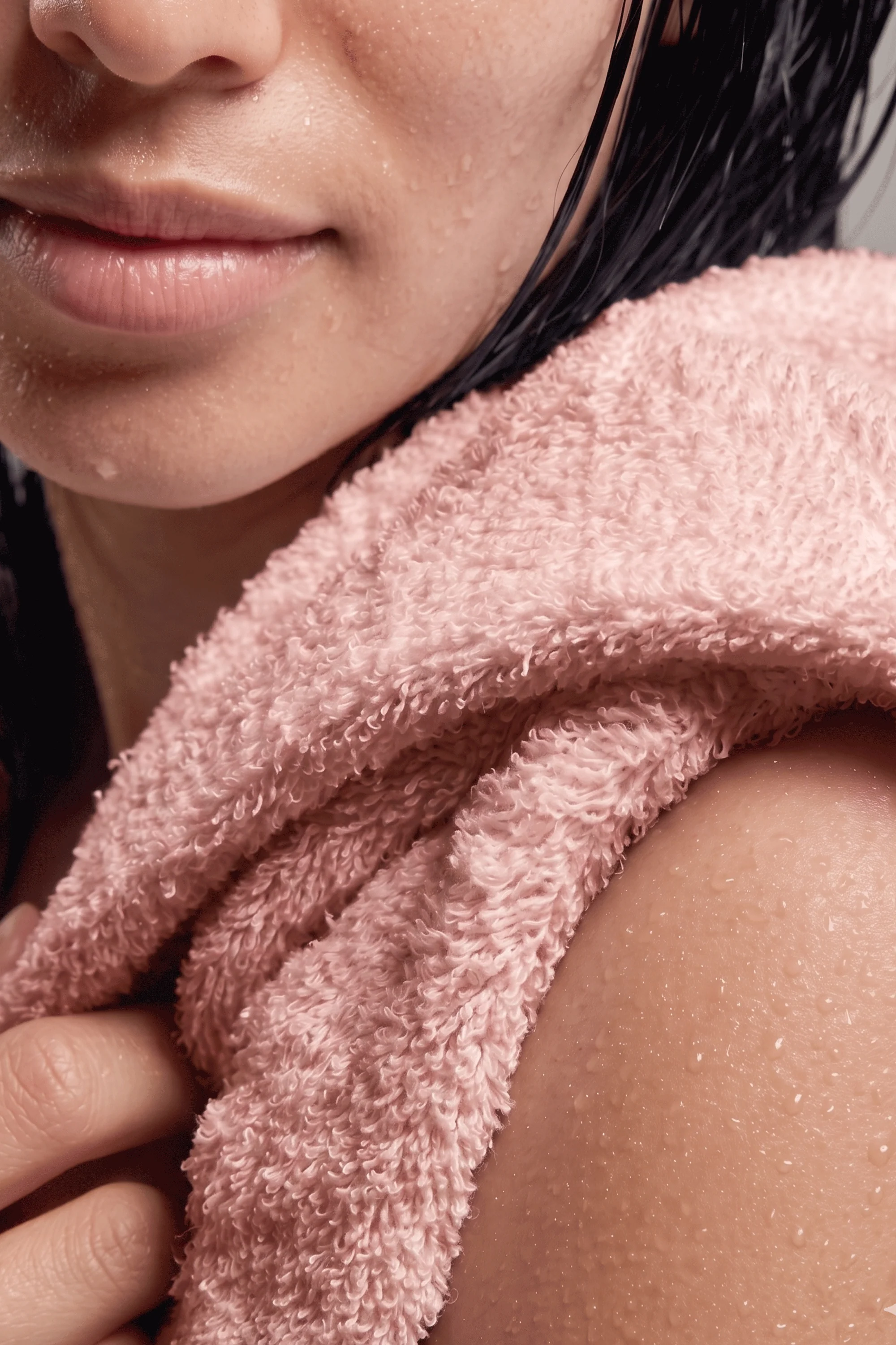 Pink Organic Towels (Set of 4) - Image 4