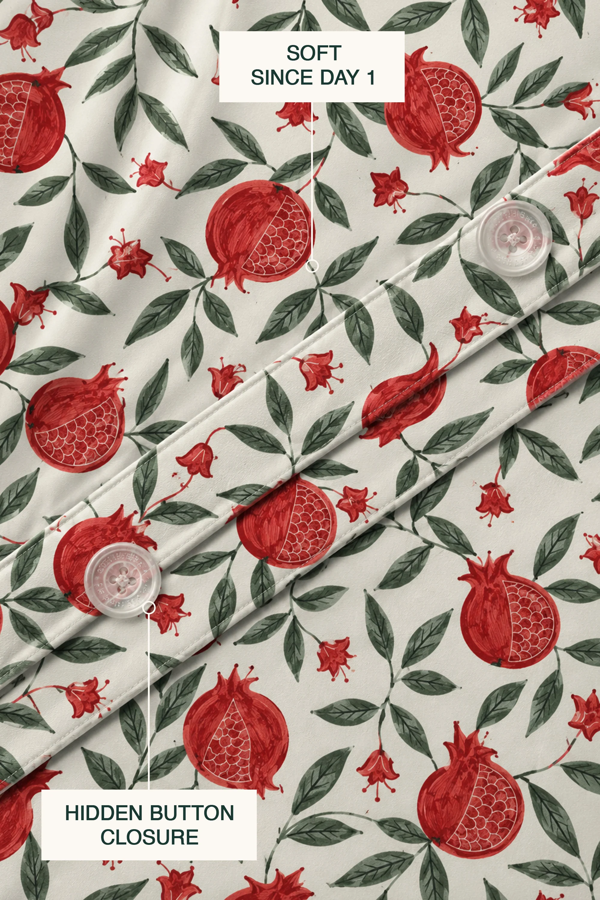 Pomme Noir Sateen Duvet cover Set - Image 2