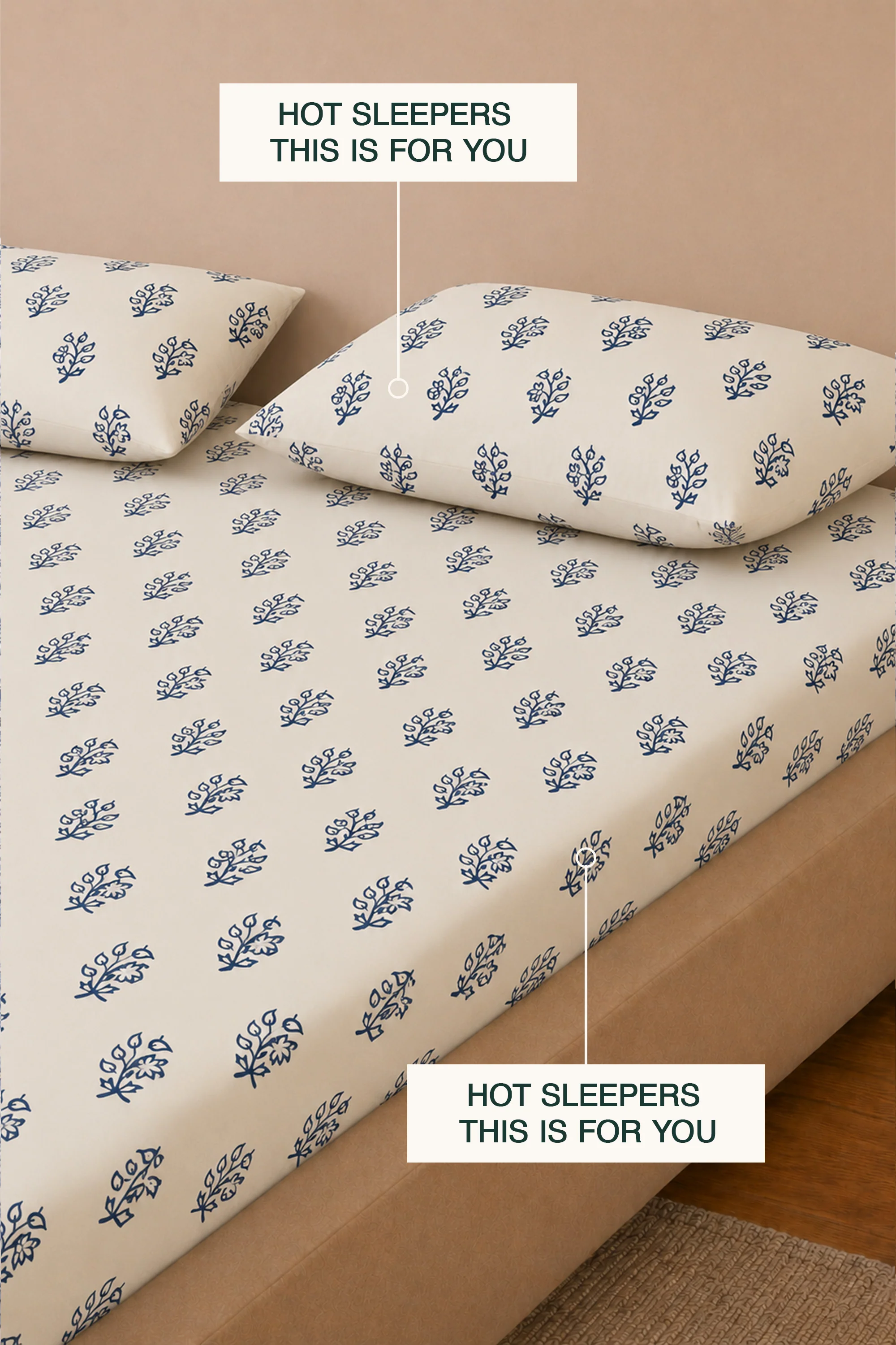 Pressed Indigo Percale Bed Sheet Set - Image 6