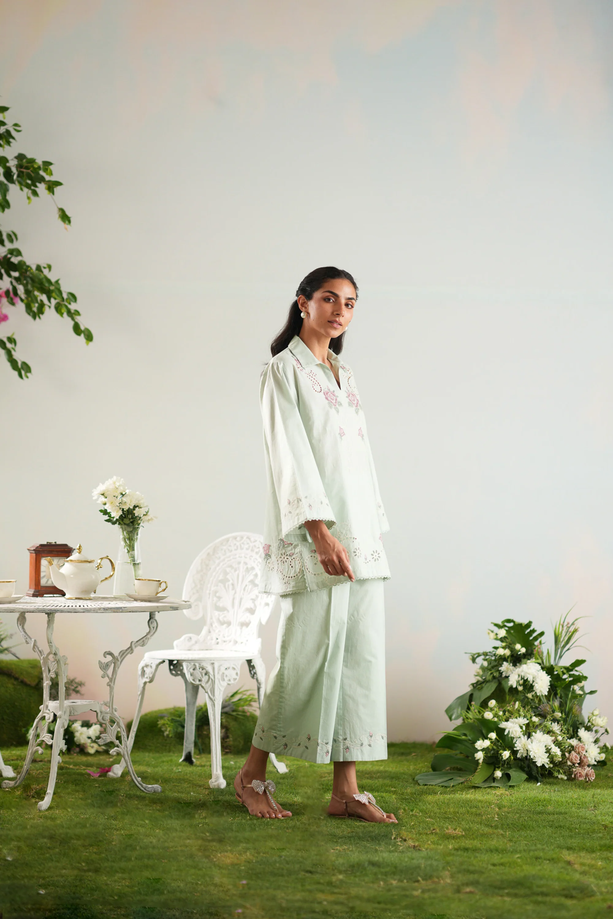 Rose Vine Embroidered Co-ord Set - Image 3