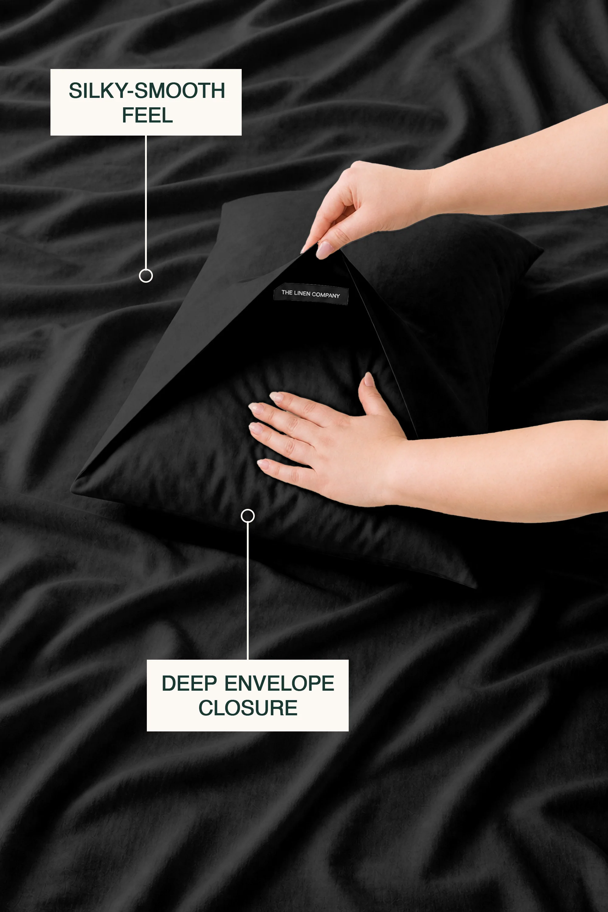 T200 Black Bed Sheet Set - Image 3