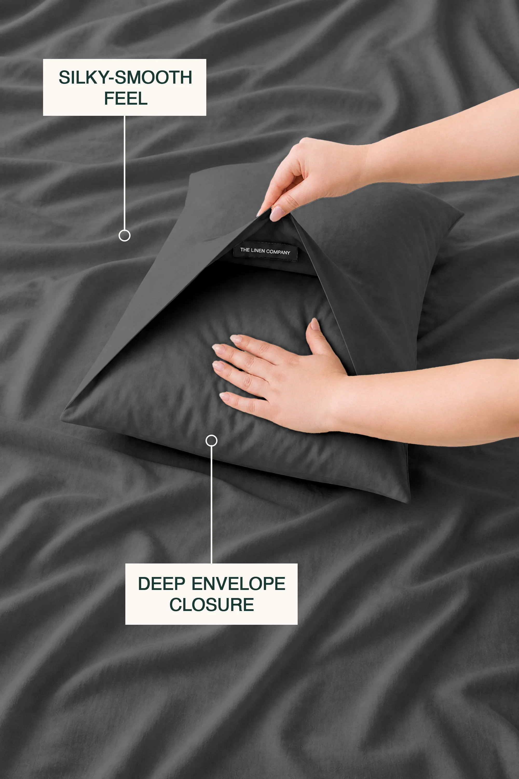 T200 Charcoal Duvet Cover Set - Image 3