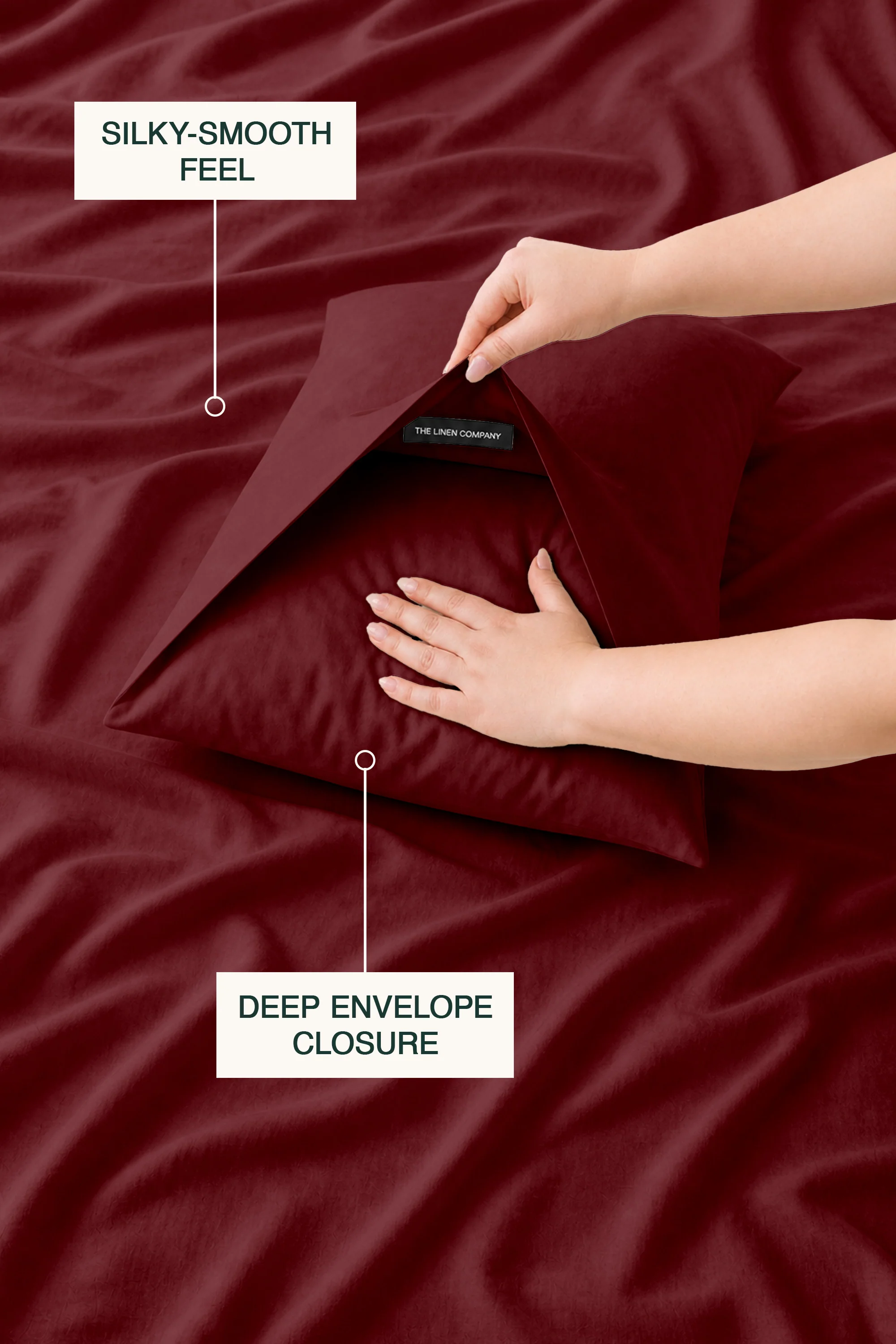 T200 Maroon Bed Sheet Set - Image 3