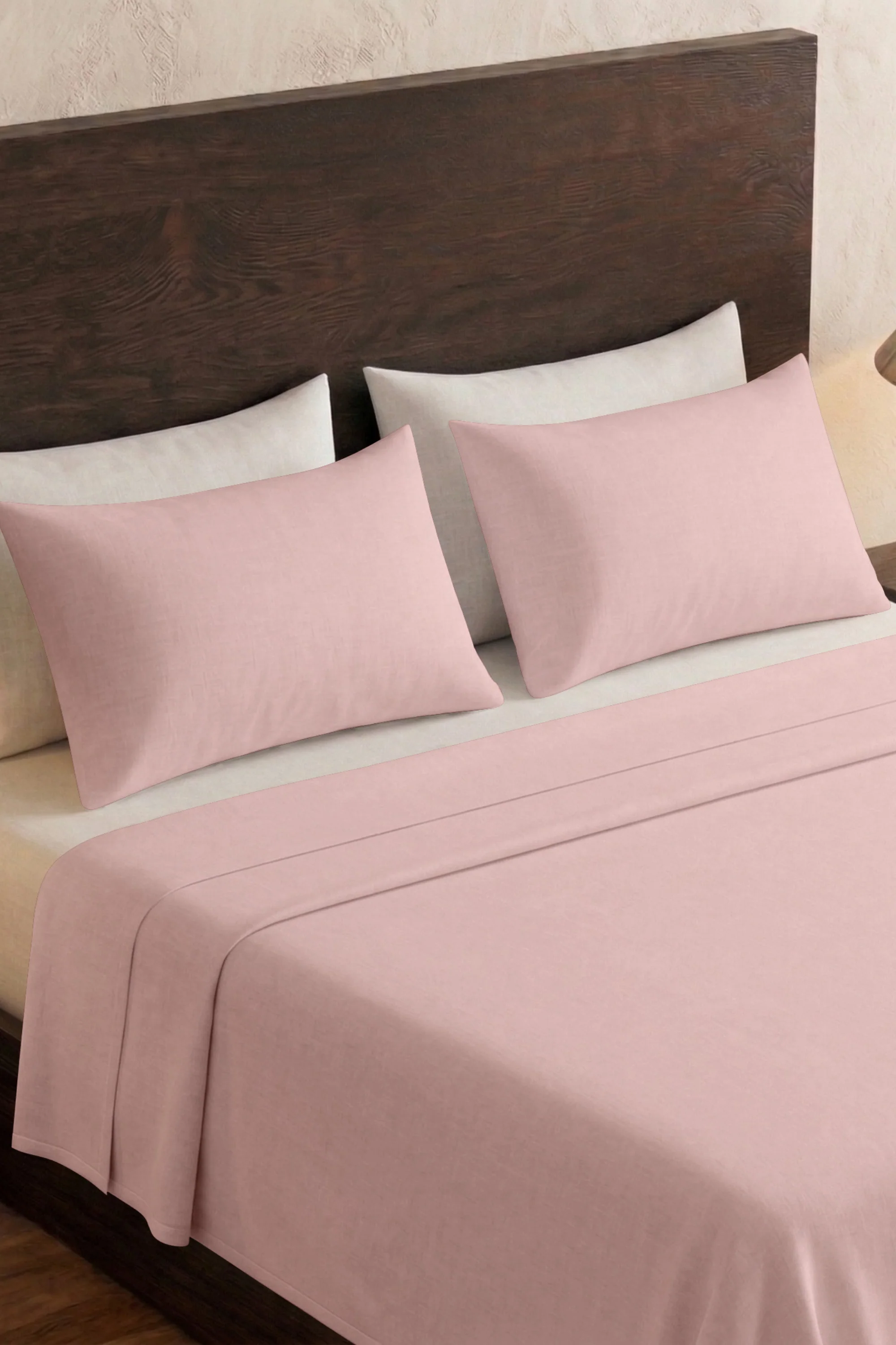 T200 Powder Pink Bed Sheet Set - Image 2