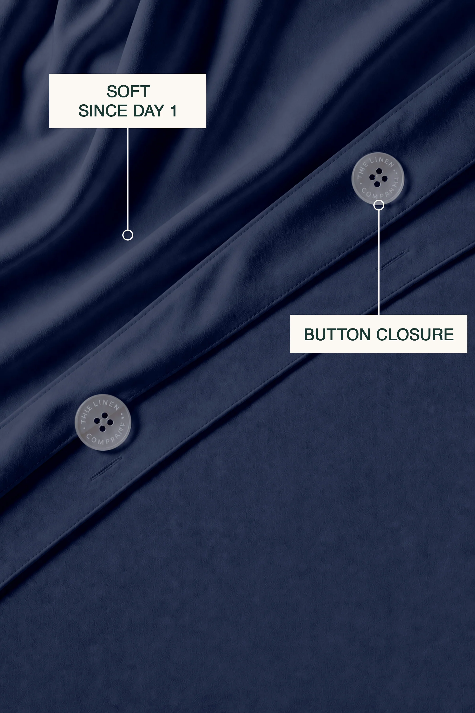 T300 Luxe Navy Duvet Cover Set - Image 2