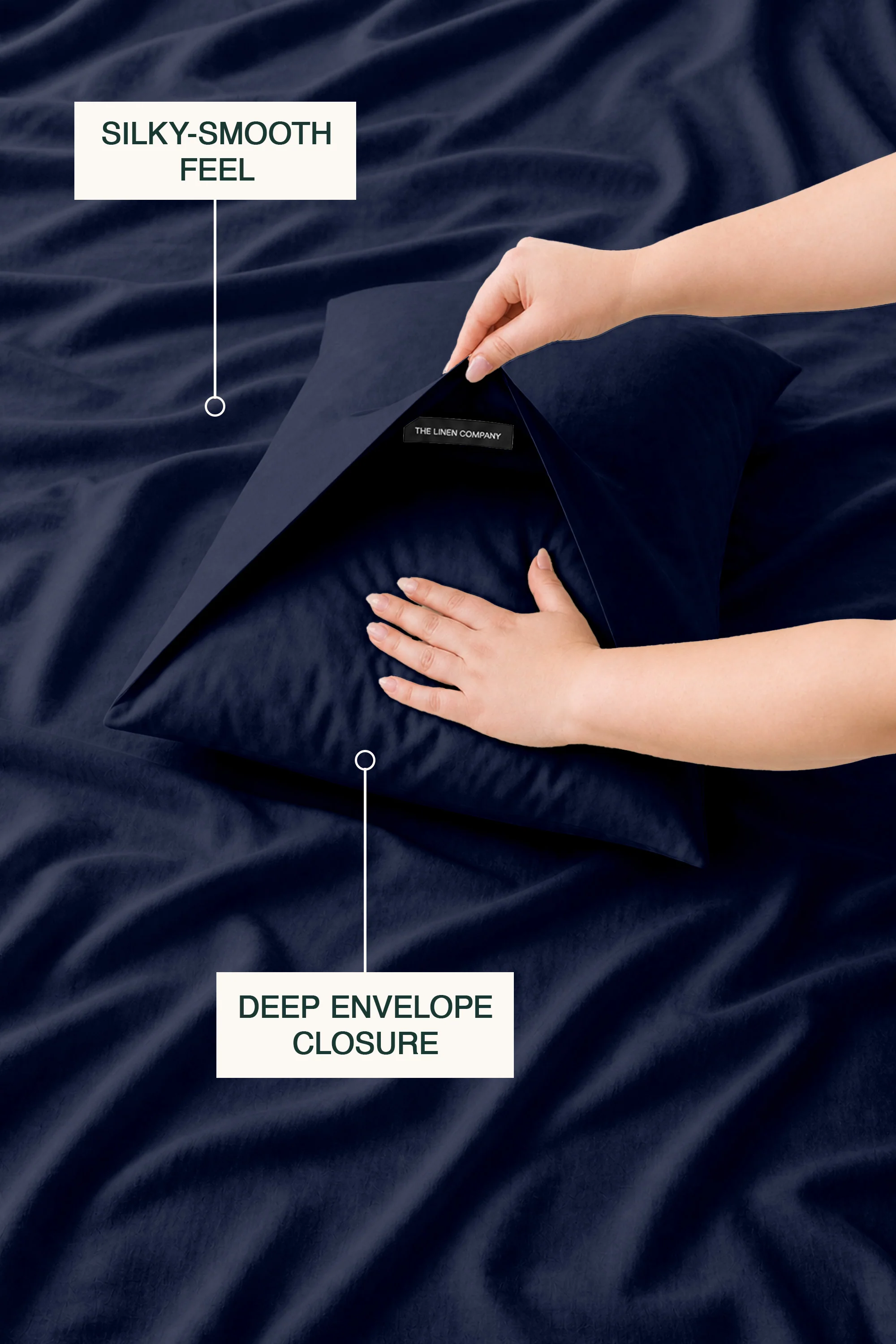 T300 Luxe Navy Duvet Cover Set - Image 3