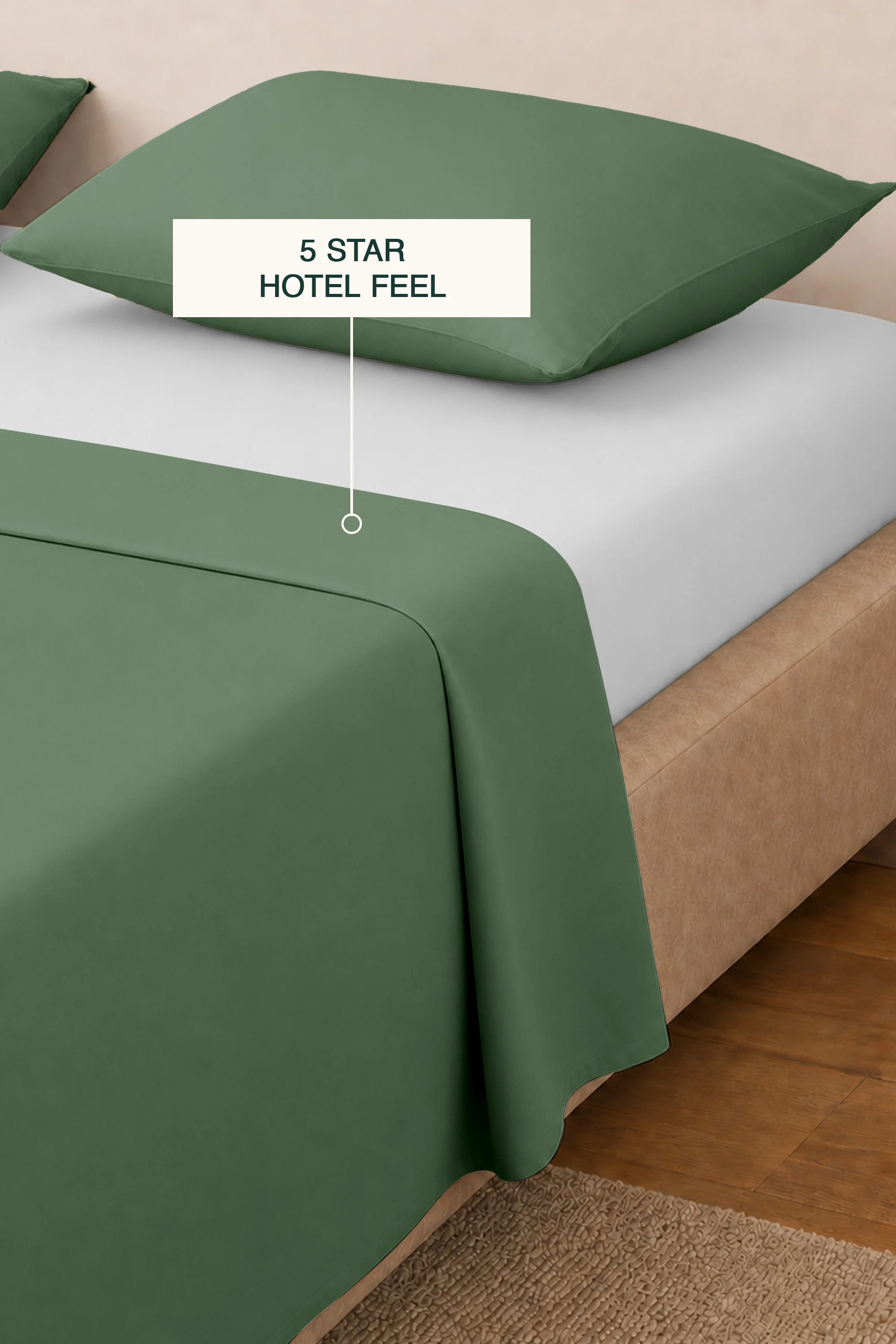 T300 Luxe Sage Green Bed Sheet Set - Image 2
