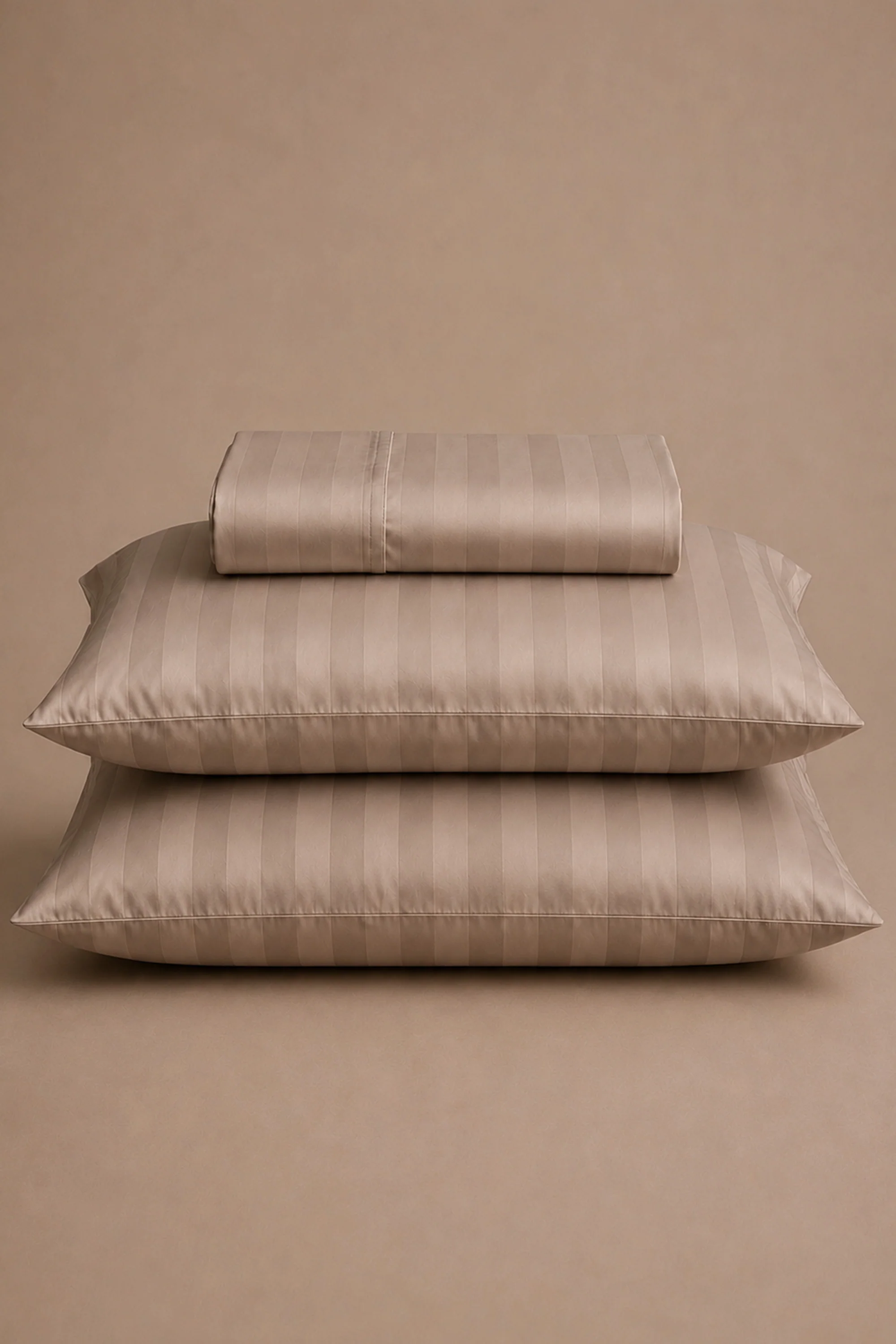 T300 Luxe Taupe Striped Bed Sheet Set