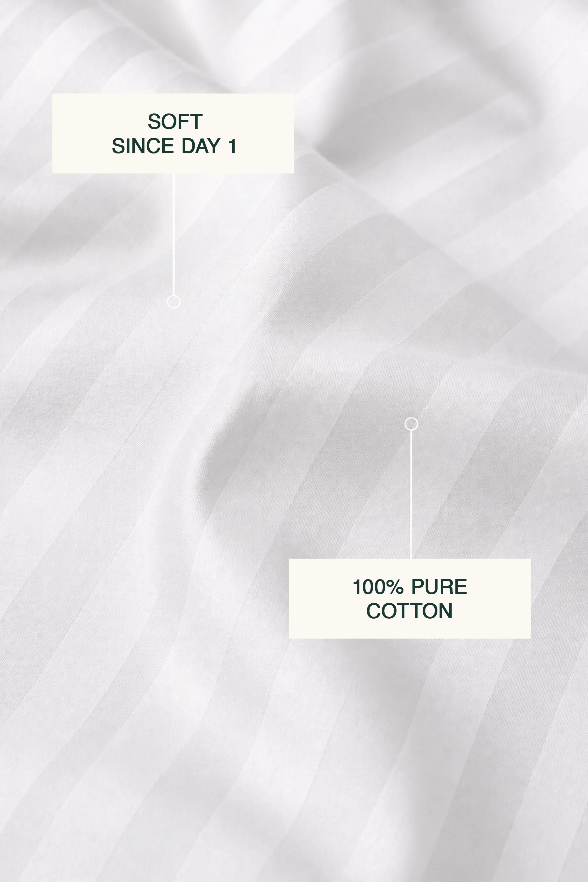 T300 Luxe White Striped Bed Sheet Set - Image 2