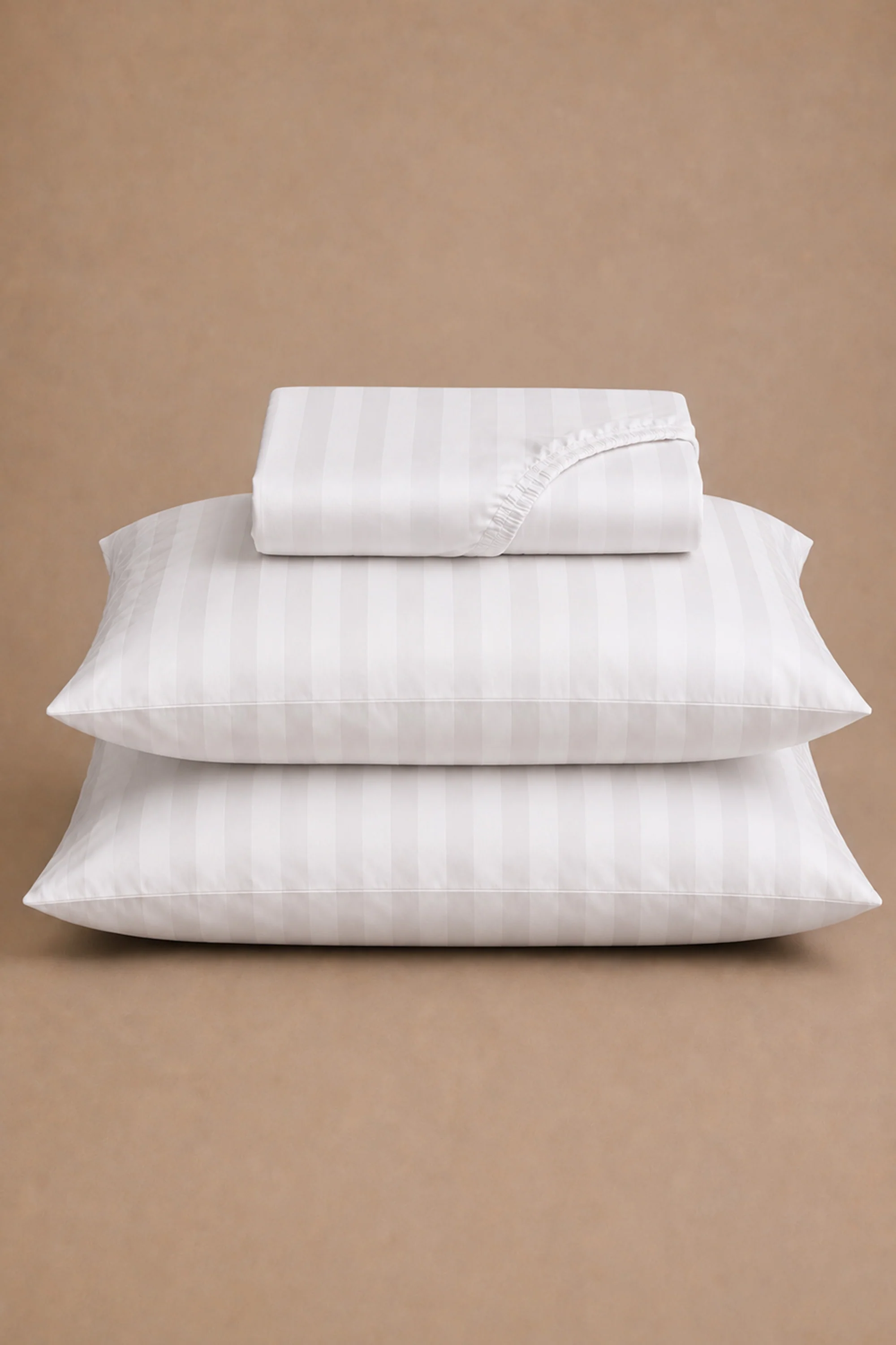 T300 Luxe White Striped Bed Sheet Set - Image 5