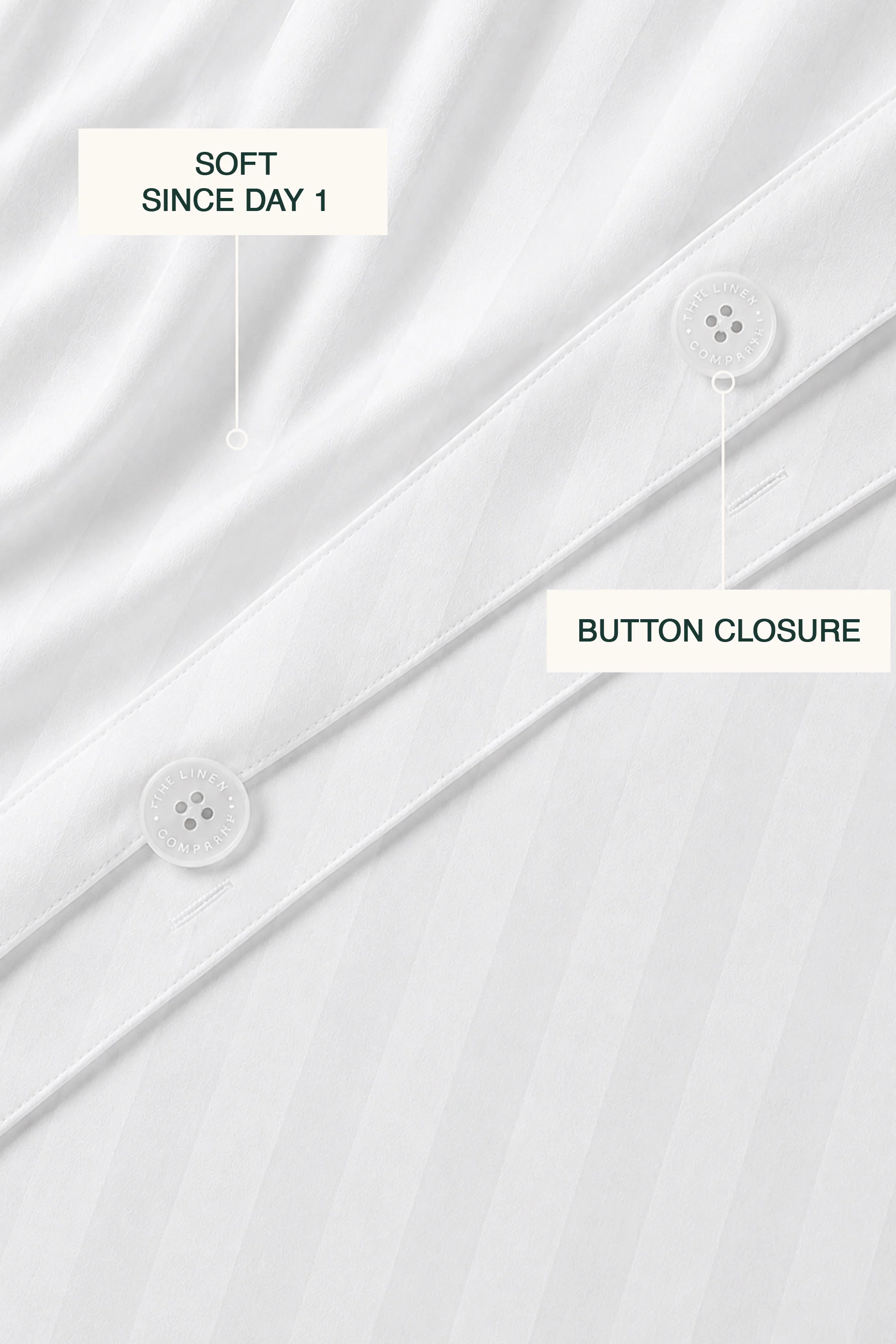 T300 Luxe White Striped Duvet Cover Set - Image 2