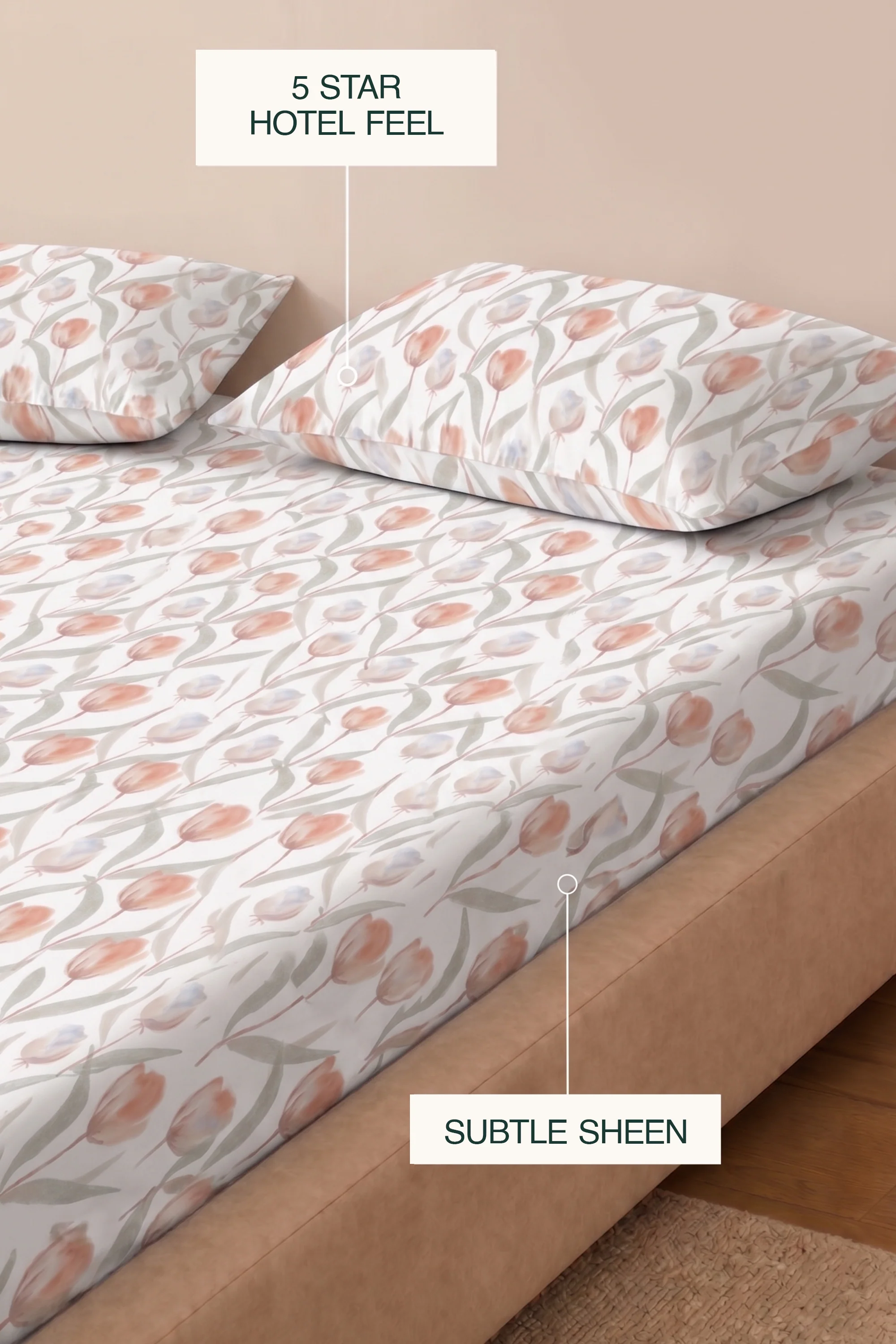 Tulip Tepal Sateen Bed Sheet Set - Image 5